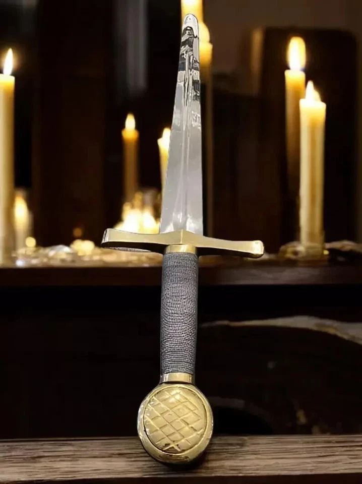 Espada Excalibur hecha a mano de acero inoxidable/espada Rey Arturo con funda de cuero Foto 2 de 4