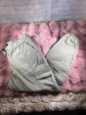 Rewash Pants Womens Medium 28x28 kaki Utility Cargo Pockets Elastic Waist