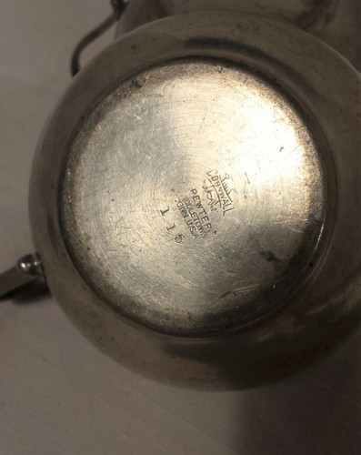 CORNWALL PEWTER SUGAR & CREAM SET #115 - Picture 8 of 9