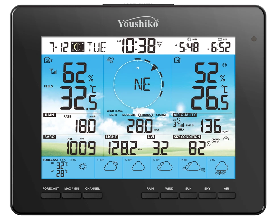 6-Day Forecast WI-FI weather station with 7-in-1 professional sensor - Image 3 of 4
