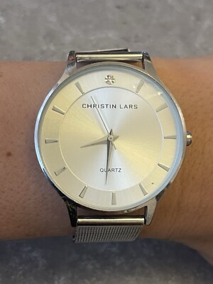 Christin Lars Watch silver Toned mesh strap Bracelet 08655 Elegant women's 