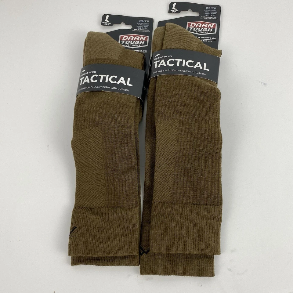 DARN TOUGH WOMENS T3006 Coyote Brown OVER CALF TACTICAL SOCKS 4.5-7 XS 2-Pack - Image 2 of 4