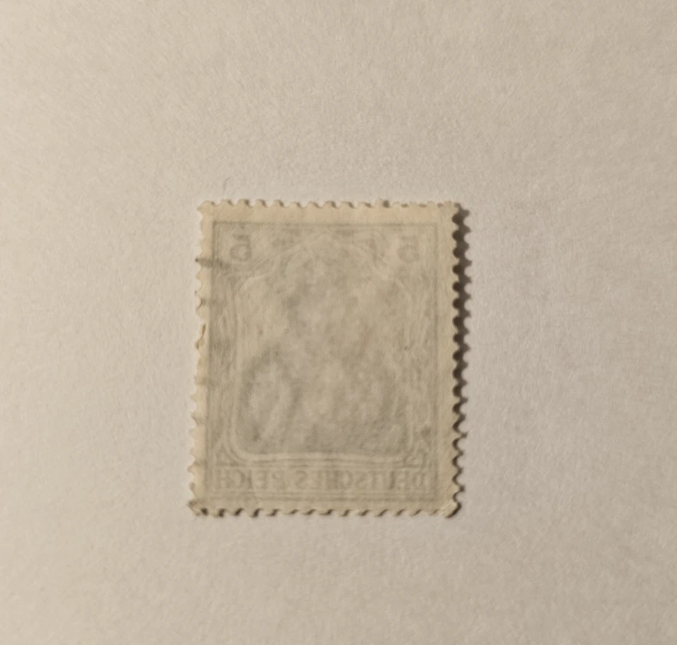 Collectable German Duetsches Reich Vintage 5 PF Stamp (1900-1922) Rare - Image 4 of 4