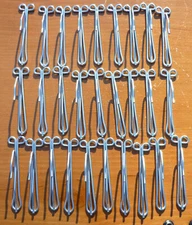 (28) Vintage Sears 3" Slip On Steel Drapery Curtain Hooks 1/2" Drop Pinch
