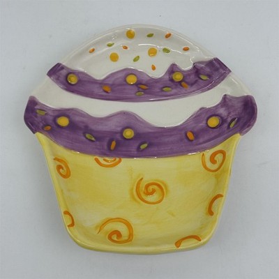 Giftcraft 2009 Birthday Wishes Keramik Snack Platte Cupcake Form 1-teilig