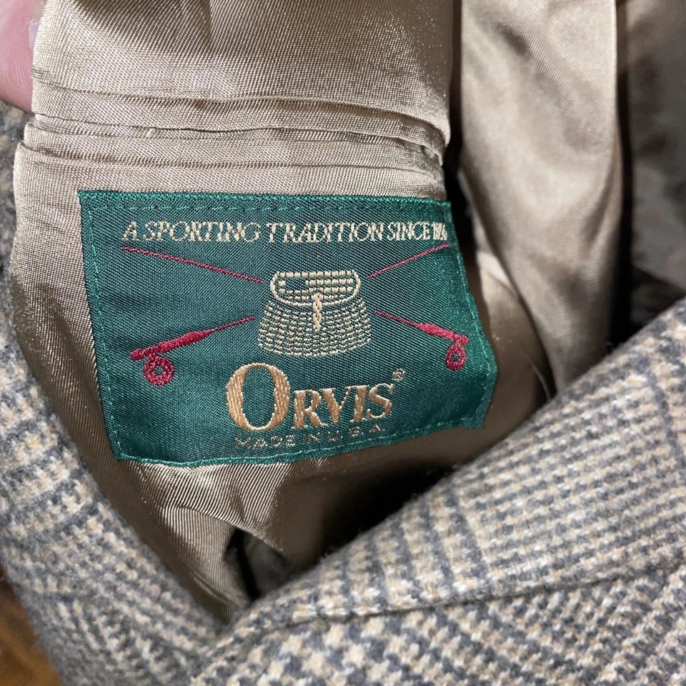 Blazer Vestido Orvis Para Hombre Talla 42L Gris Pata de Gallo Cuadros Salir de Fiesta Foto 2 de 4