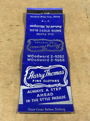 Vintage Harry Thomas Fine Clothes - Matchcover, Matchbook