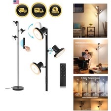 36W LED Tree Floor Lamp, Modern Dimmable Standing Lamp with Remote Touch Co...