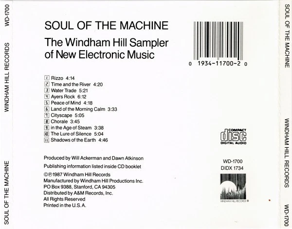 1 CENT CD Soul Of The Machine - The Windham Hill Sampler Of New Electronic Music - Image 3 of 3
