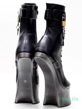 High Heel Short Boots Lock Crossdresser Platform Nightclub Women's Plus Size COS