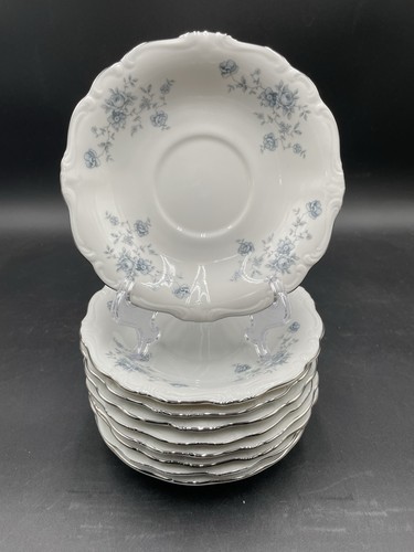 Johann Haviland Bavaria Germany 6 1/8 Inch Blue Garland w/No Trim Saucers