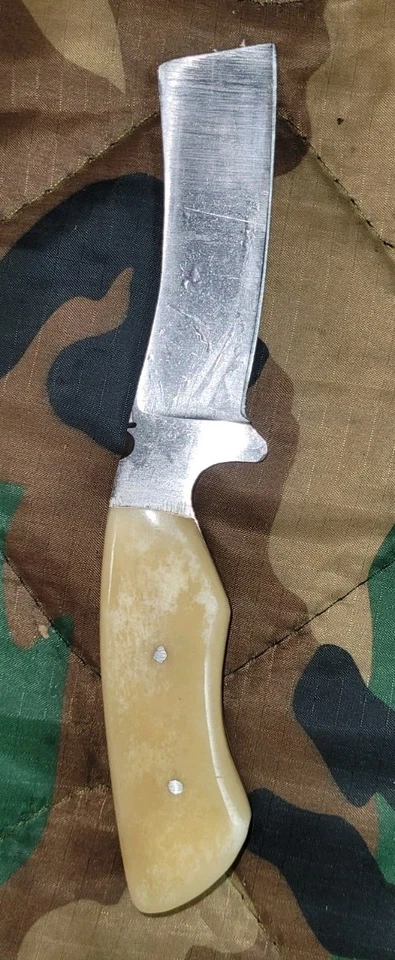 Cuchillo cortador toro inteligente estilo 3 pulgadas con funda de cuero imitación hueso mango Foto 4 de 4