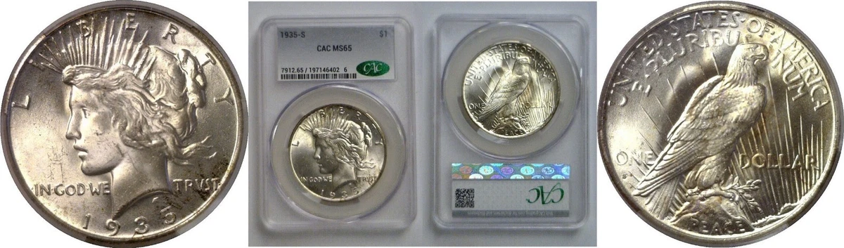 1935-S ピースダラー銀貨 Silver 1935 Year Peace Dollars (1921-1935