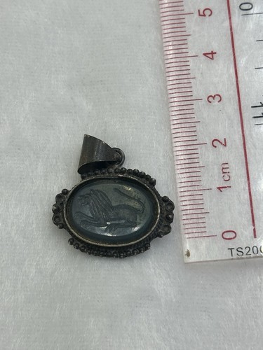 Unresearched Collectible Roman Greek Silver Pendent With Lion Intaglio - Picture 9 of 9
