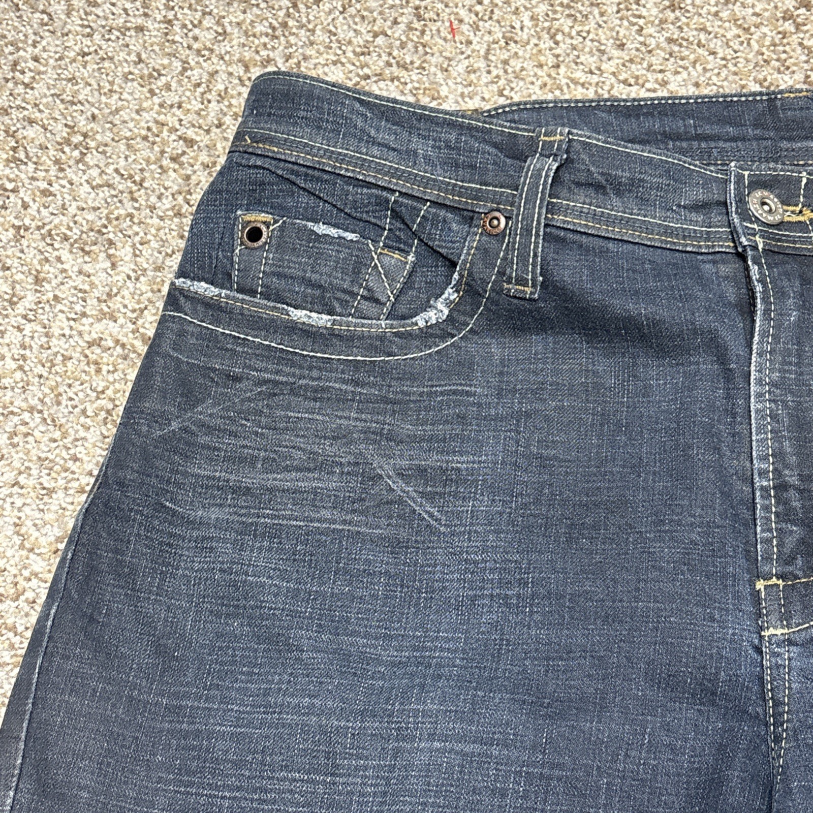 Vintage Z Cavaricci Women’s Size 14 Dark Blue Stretch Denim Jeans Fits 35 X 25 - View 3