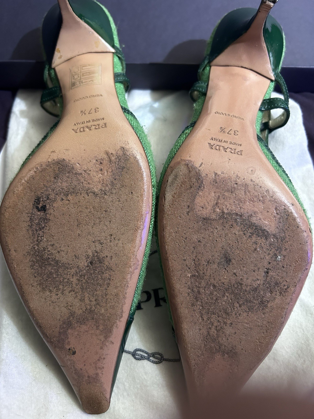 Vintage PRADA Sling Back Kitten Heels Size 37.5 thumbnail 3