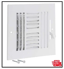 8x8 White Steel Air Vent Cover – Wall/Ceiling HVAC Register          C