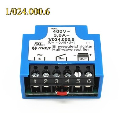 1X Mayr 1/024.000.6 400V 3,0A Half wave Rectifier Einweggleichrichter module