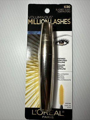 Loreal Voluminous Waterproof Mascara Million Lashes 630 Blackest Black .32 fl oz