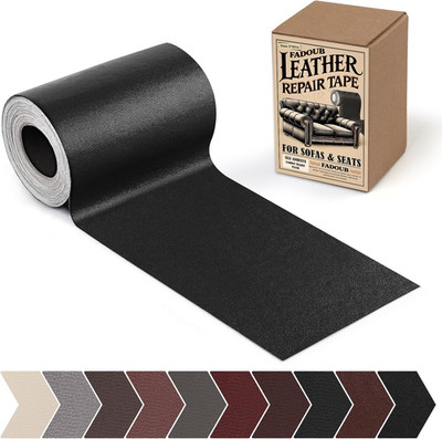 Self-Adhesive Leather Repair Patch Kit for Furniture and Car Interior (Black)