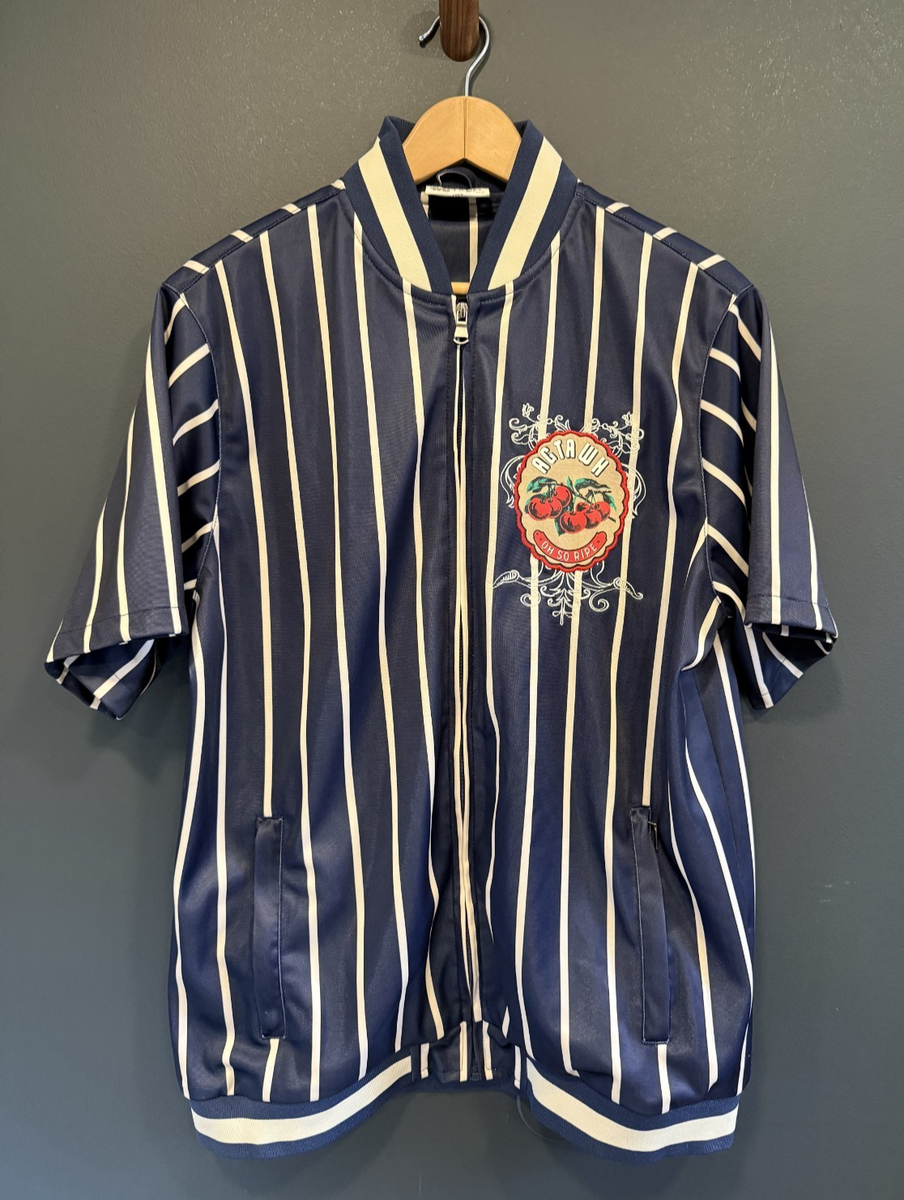Agtawh Track Jacket Men's Large Blue Haven Striped Short Sleeve