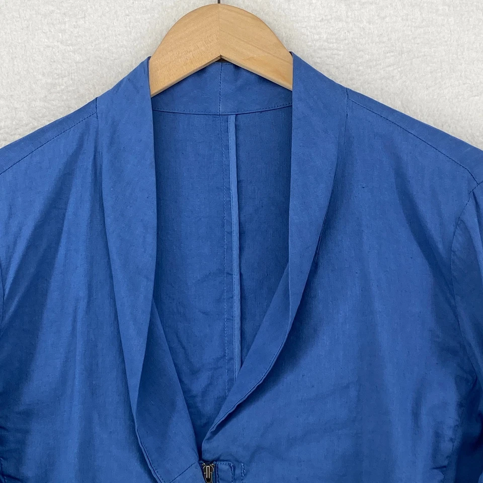 Blazer EILEEN FISHER L Blazer Lino Orgánico Elastizado Cremallera Blazer Azul Foto 4 de 4