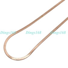 Real 18K Rose Gold Filled Tarnish-Free 2mm Thin 24inch Flat Snake Chain Necklace