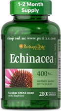 Puritan's Pride Premium Echinacea Natural Whole Herb Herbal Supplement 400mg,