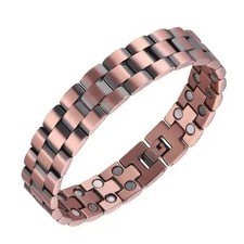 Copper Magnetic Bracelet for Men 3X Strength Magnets Adjustable with Sizing Tool