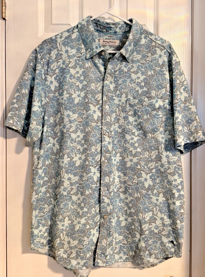 Tommy Bahama Men’s Floral Short Sleeve Button Up Shirt Sz XL