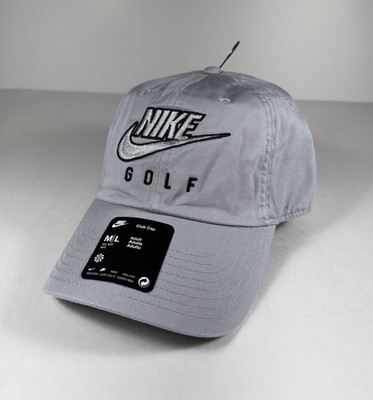 NIKE Club Unstructured Golf Futura Swoosh Cap Hat Gray Men s Sz M/L *NEW* C11350