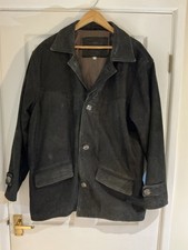 Vintage Vali Suede Black Donkey Jacket Quilt Lined Size XL. 48” chest.