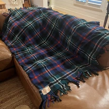 COMFYDOWN by James Pringle Shetland Wool Plaid Blanket Throw 70 x48" Scotland