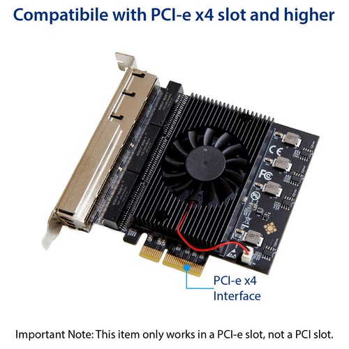 6 Port 2.5 Gigabit PCI-e x4 Ethernet Network Card - Afbeelding 4 van 5