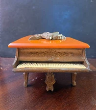Vintage Thorens grand piano music box Swiss working plays God Bless America