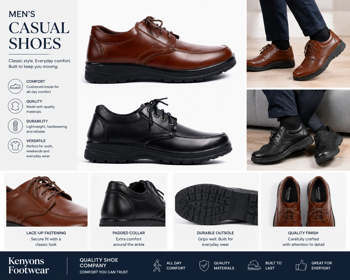 Men's Dr Lightfoot Wide Fit Comfort Light Weight Gents Work Tan Lace Up Shoes
Opens in a new window 