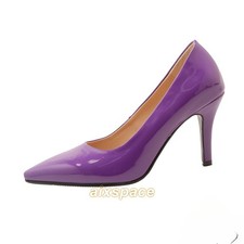 Womens Pointed Toe Stiletto Heel Slip on Dress Office Ladies Pump Shoes 50/51/52