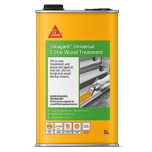 Sika Sikagard Universal 5 Star Wood Treatment, Clear, 5 Litre