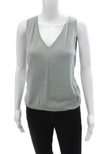 Gucci Womens V Neck Cashmere Knit Boxy Tank Top Gray Size Large