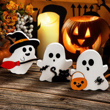 3 Cute Ghost Halloween Decorations Indoor Set Ghosts Table Sign