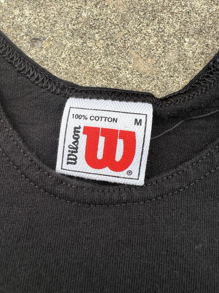 Винтажный 90-х сделано в США Wilson Activewear сделано, чтобы выиграть Майка черный молодежи Sz M - Изображение 4 из 4