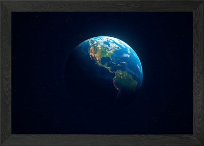 Satellite View Earth Night Framed Wall Art Poster Print Picture