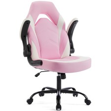 Sweetcrispy Computer Gaming Desk Chair - Pink Ergonomic Office Executive Adju...