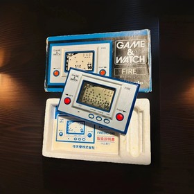 Game & Watch FIRE silver vintage classic toy game battery operated electronic