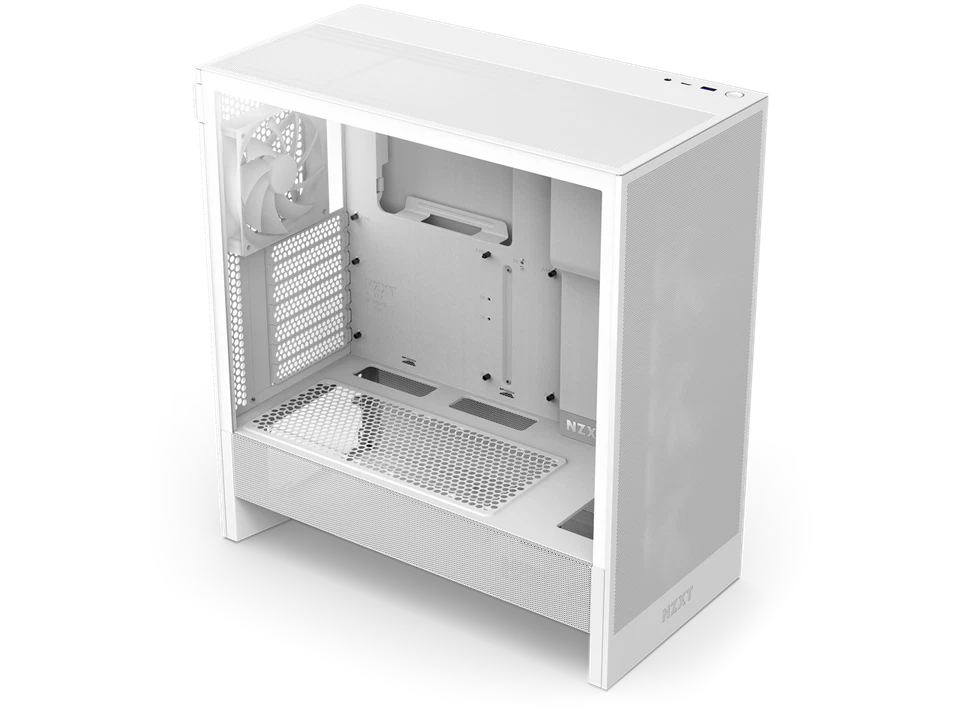 NZXT H Series H5 Flow 2024 RGB Edition ATX Mid Tower Chassis All White Color - Image 2 of 4