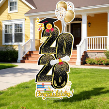 2026 Graduation Decorations Yard Sign, 3.5 FT Tall Class of 2026 Congrats Grad Y