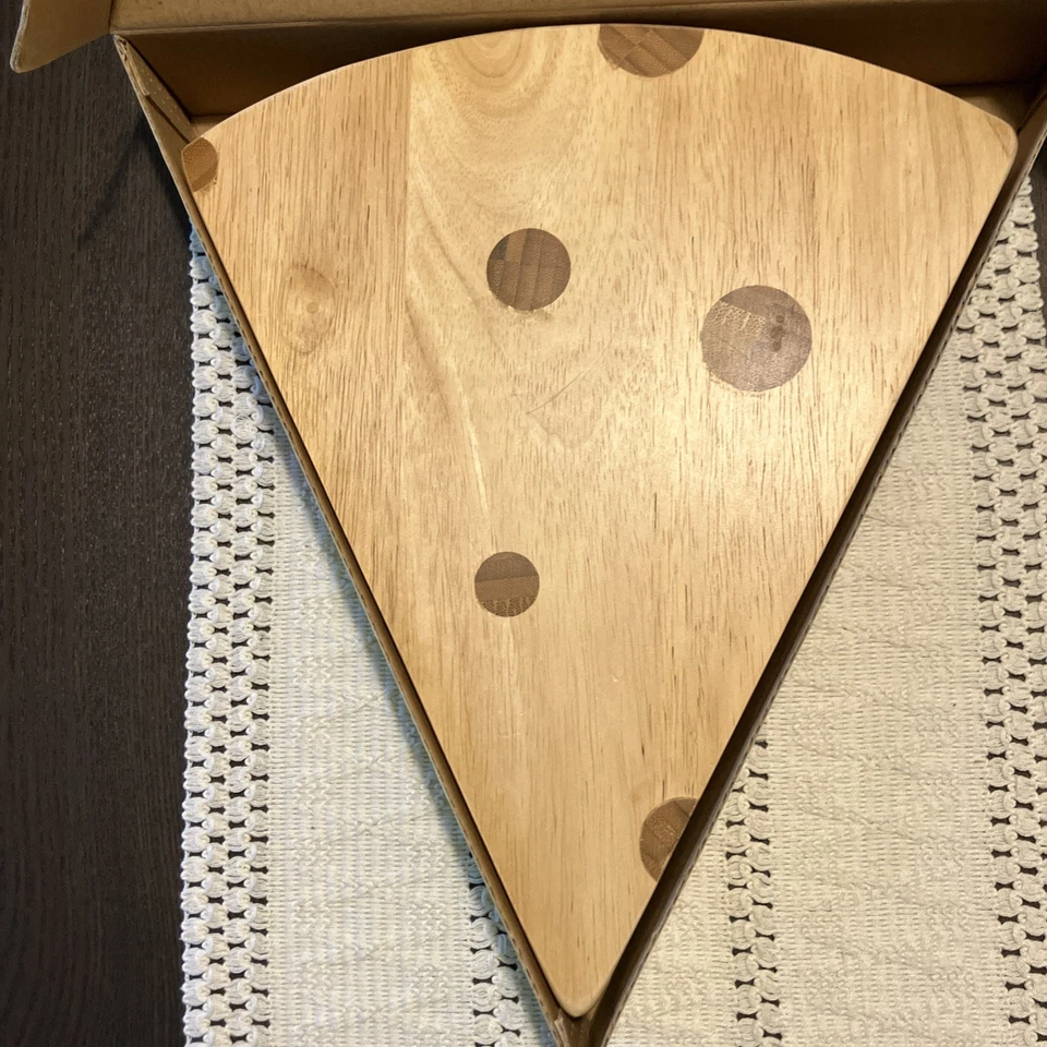 Legacy THE SWISS CHEESE BOARD SET.  Charcuterie Picnic Time Rubber Wood W/Bamboo - Image 4 of 4