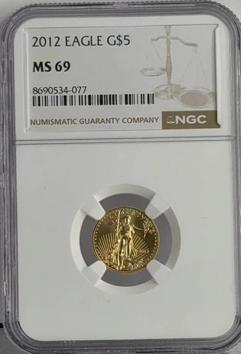 U.S. Mint American Eagle $5 Gold Coin 2012 MS 69 NGC Certified