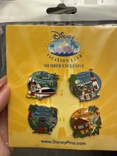 WDW DVC Disney Vacation Club Resorts 2010 Booster Pin Set of 4 New UNOPENED!