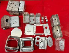 UNBRANDED ASSORTED STEEL ELECTRICAL BOXES AND ACCESSORIES (LOT OF 50 PCS)